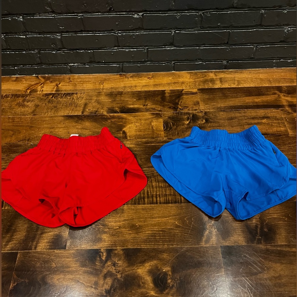 2 Blue and Red Athletic Shorts